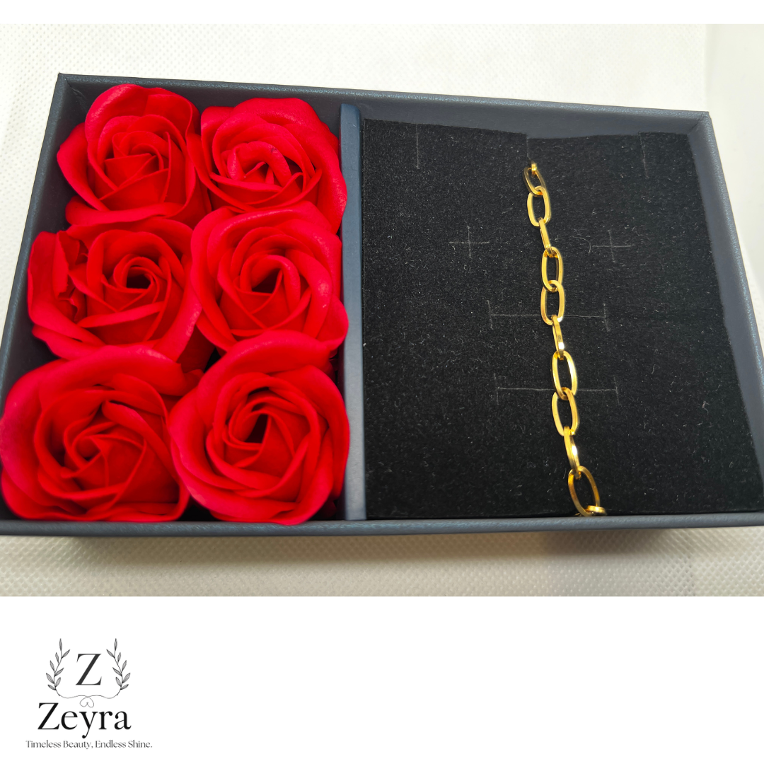 Zeyra Rosenbox – Duftende Geschenkverpackung mit 6 roten Rosen | Optional zu jedem Schmuckstück | Versand aus DE