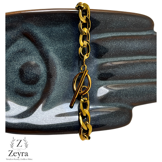 Timeless Chain – Vergoldetes Panzerarmband aus Edelstahl mit Knebelverschluss | Zeyra | Versand aus DE
