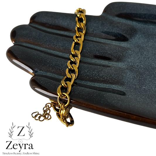 Golden Link – Vergoldetes Edelstahl-Armband mit Ketten-Design, Verstellbar & Langlebig | Zeyra | Versand aus DE
