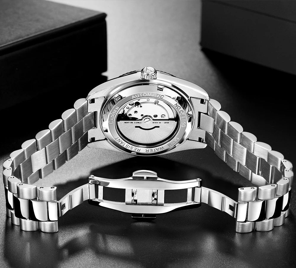 Cadisen Automatik Herrenuhr – Meteoriten-Zifferblatt, MIYOTA 8285, 100m wasserdicht | Zeyra | Versand aus D