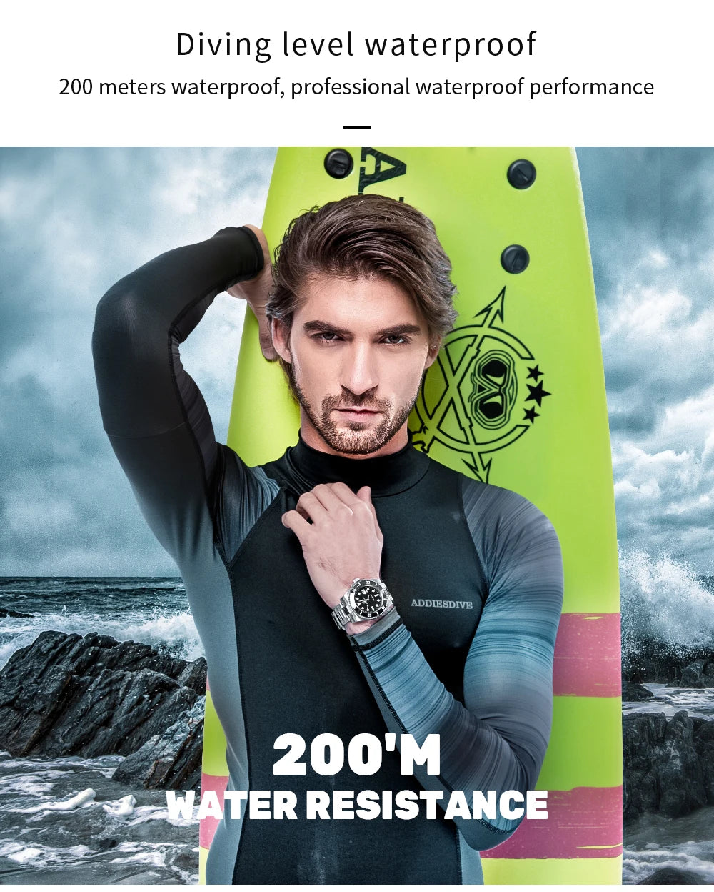 ADDIESDIVE Herren Edelstahl Uhr – Business & Sport Chronograph | Waterproof Quartz Watch | Zeyra® | Luxus für Alltag & Freizeit