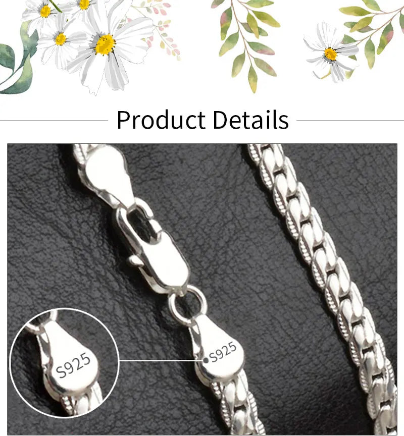 925 Sterling Silber Schmuckset – Halskette & Armband 2-teilig, 5mm Kettendesign, Unisex | Zeyra | Versand aus D