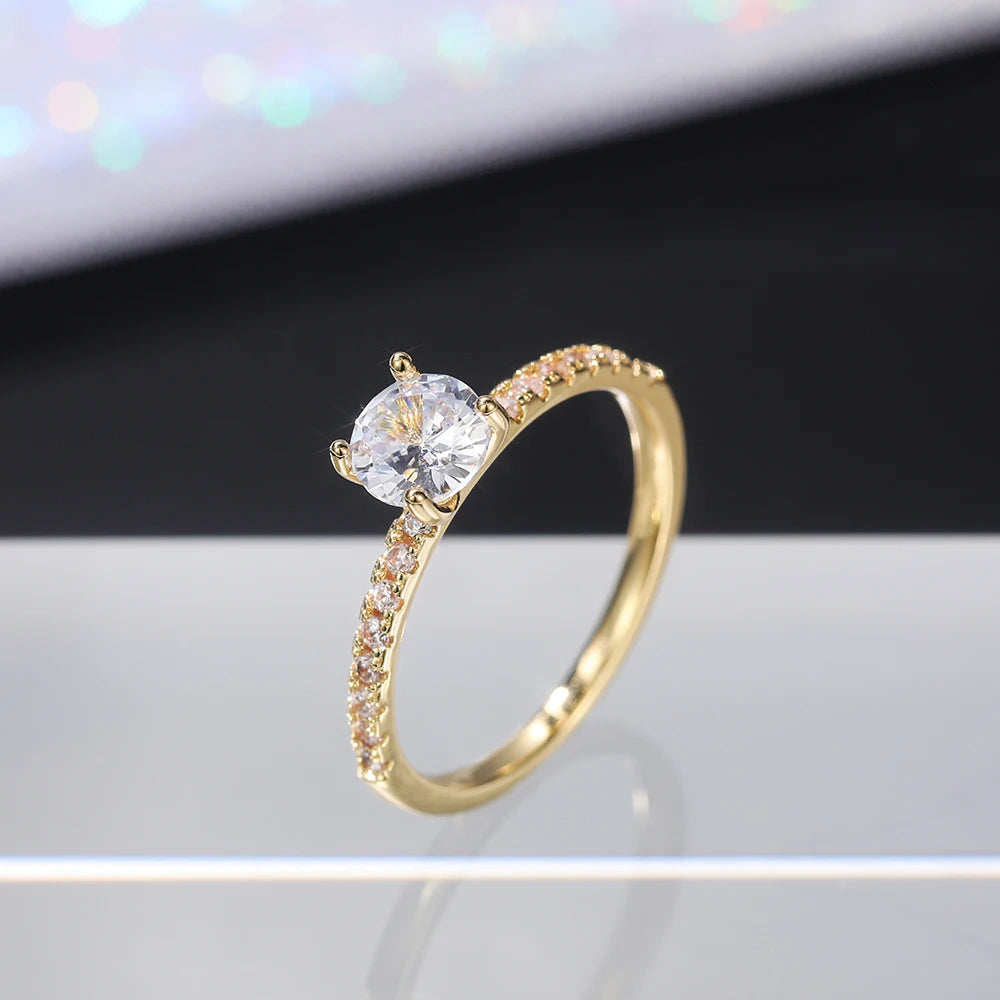 Verlobungsring Damen – Klassischer 4-Krappen-Ring mit Zirkonia, 3 Farben | Zeyra | Versand aus D