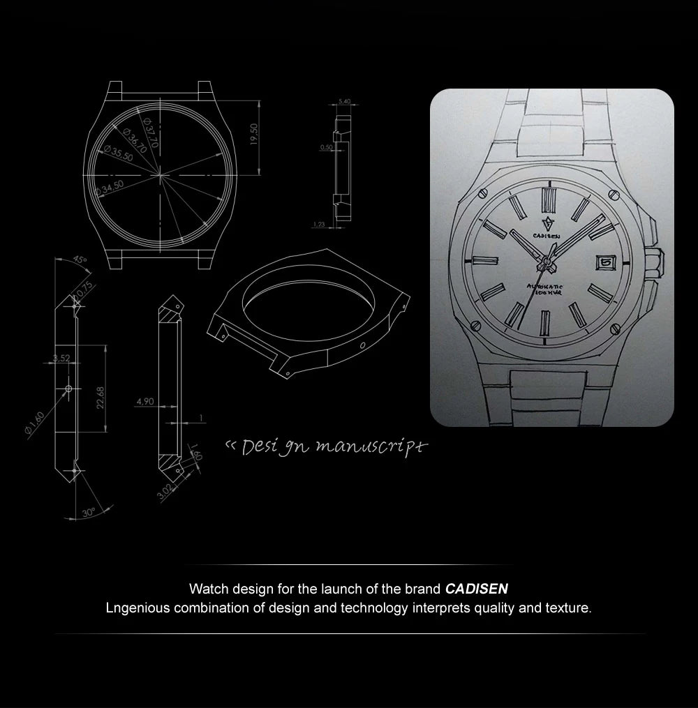 Cadisen Automatik Taucheruhr – Retro Luxury Diver, MIYOTA 8215, 100M wasserdicht, Saphirglas | Zeyra | Versand aus D
