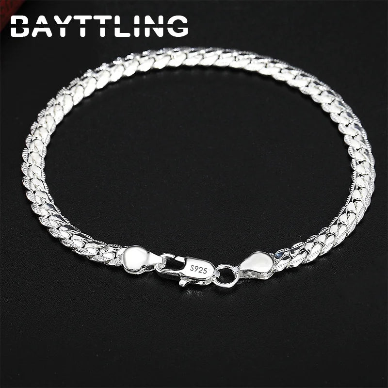 925 Sterling Silber Schmuckset – Halskette & Armband 2-teilig, 5mm Kettendesign, Unisex | Zeyra | Versand aus D