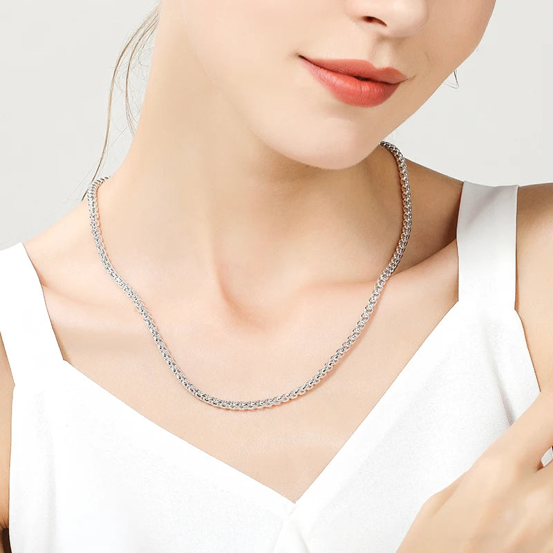925 Sterling Silber Box Chain – Halskette 5mm 50cm Länge | Unisex | Zeyra | Versand aus D