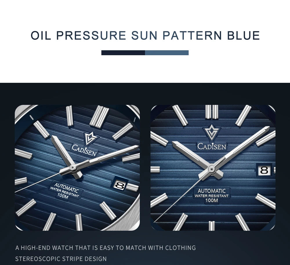Cadisen Automatik Taucheruhr – Retro Luxury Diver, MIYOTA 8215, 100M wasserdicht, Saphirglas | Zeyra | Versand aus D