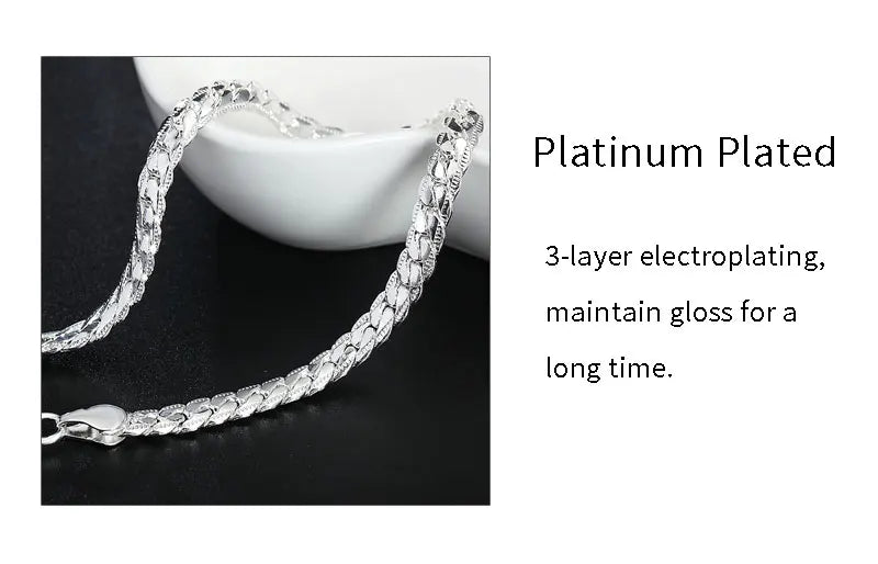 925 Sterling Silber Schmuckset – Halskette & Armband 2-teilig, 5mm Kettendesign, Unisex | Zeyra | Versand aus D