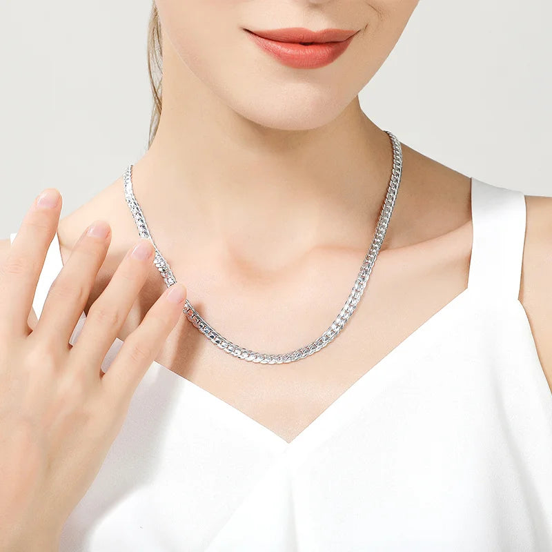 925 Sterling Silber Schmuckset – Halskette & Armband 2-teilig, 5mm Kettendesign, Unisex | Zeyra | Versand aus D