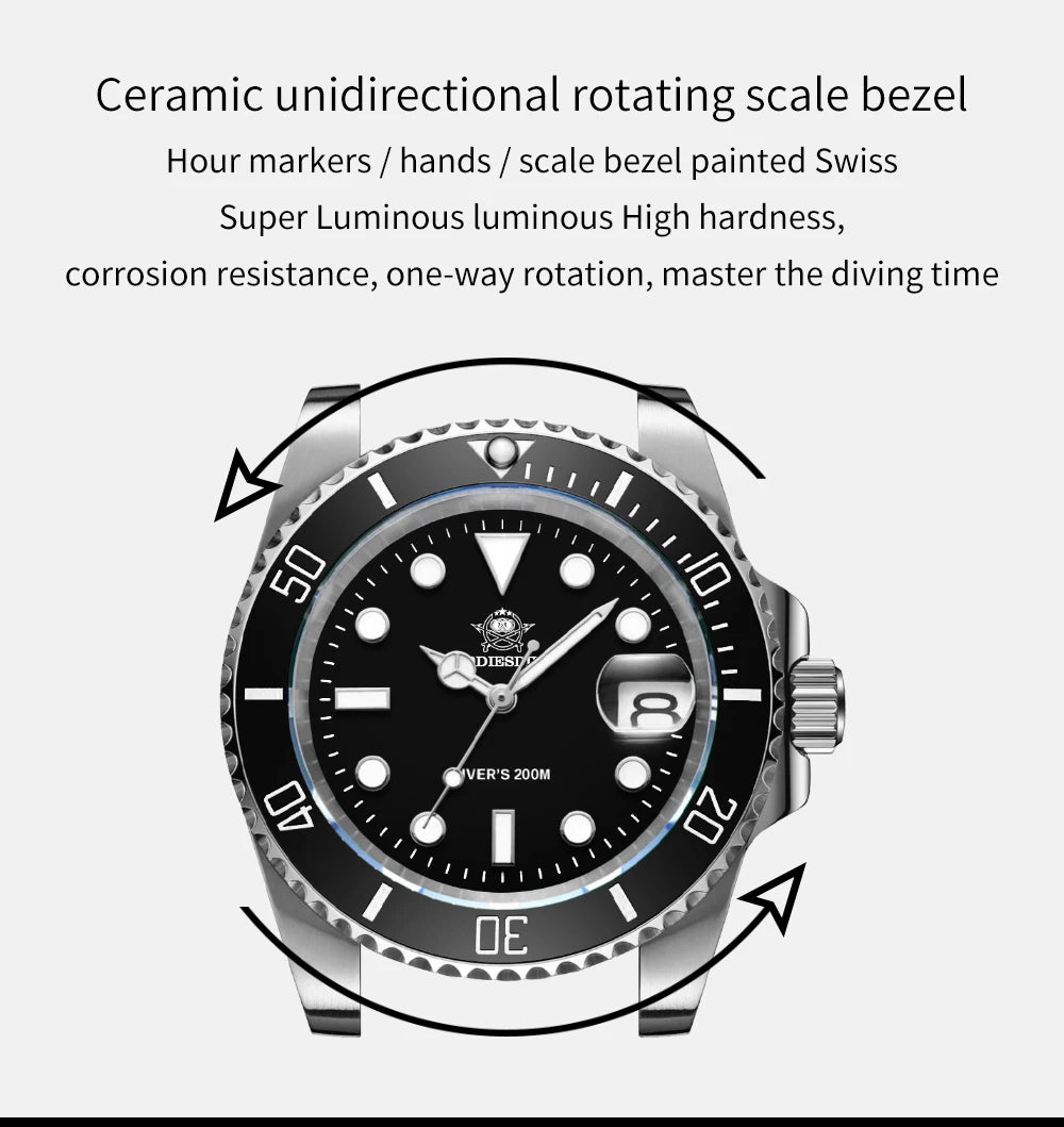 ADDIESDIVE Herren Edelstahl Uhr – Business & Sport Chronograph | Waterproof Quartz Watch | Zeyra® | Luxus für Alltag & Freizeit