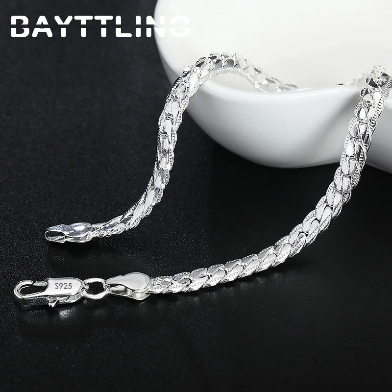 925 Sterling Silber Schmuckset – Halskette & Armband 2-teilig, 5mm Kettendesign, Unisex | Zeyra | Versand aus D