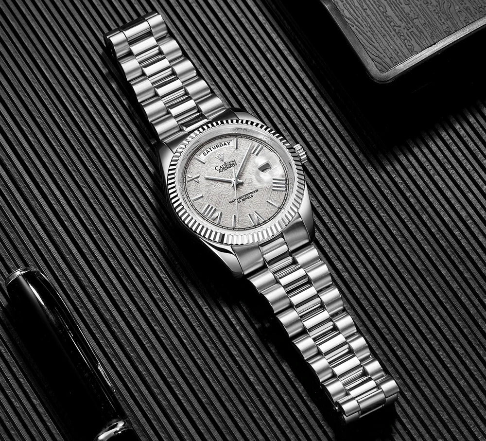 Cadisen Automatik Herrenuhr – Meteoriten-Zifferblatt, MIYOTA 8285, 100m wasserdicht | Zeyra | Versand aus D
