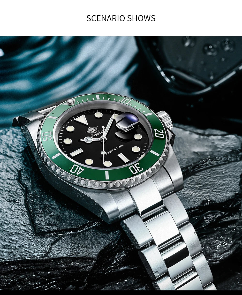 ADDIESDIVE Herren Edelstahl Uhr – Business & Sport Chronograph | Waterproof Quartz Watch | Zeyra® | Luxus für Alltag & Freizeit