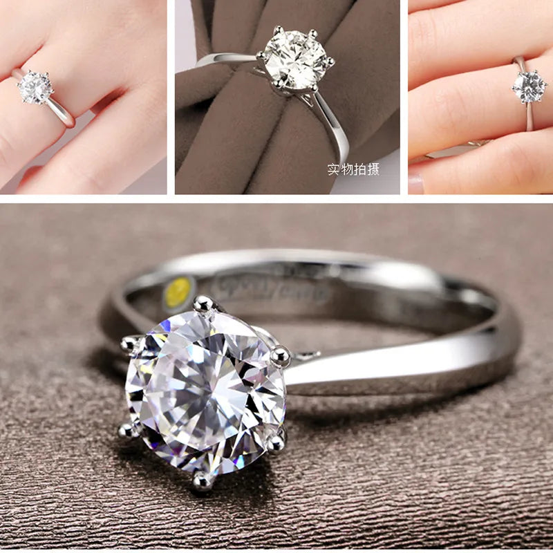 Zeyra® Sterling Silver Crystal Ring – 925 Silber | Feiner Verlobungsring für Damen | Österreichischer Kristall | Geschenkidee & Hochzeitsring