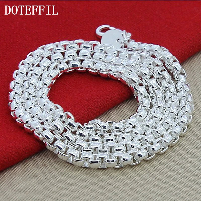 925 Sterling Silber Box Chain – Halskette 5mm 50cm Länge | Unisex | Zeyra | Versand aus D