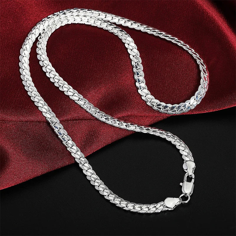 925 Sterling Silber Schmuckset – Halskette & Armband 2-teilig, 5mm Kettendesign, Unisex | Zeyra | Versand aus D