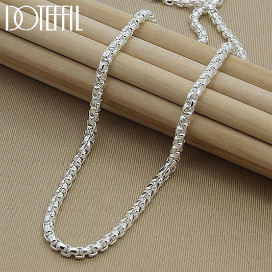 925 Sterling Silber Box Chain – Halskette 5mm 50cm Länge | Unisex | Zeyra | Versand aus D