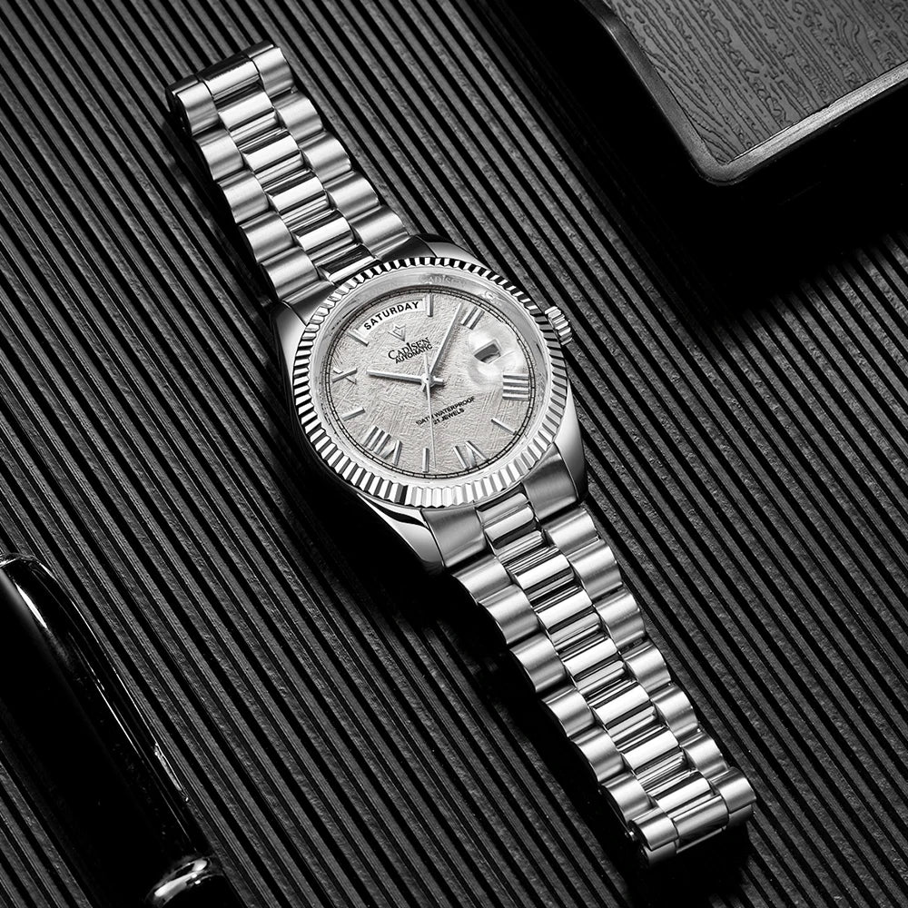 Cadisen Automatik Herrenuhr – Meteoriten-Zifferblatt, MIYOTA 8285, 100m wasserdicht | Zeyra | Versand aus D