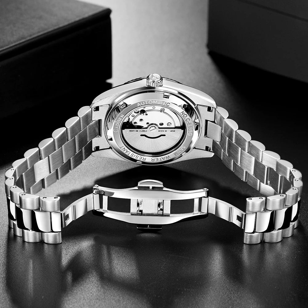 Cadisen Automatik Herrenuhr – Meteoriten-Zifferblatt, MIYOTA 8285, 100m wasserdicht | Zeyra | Versand aus D