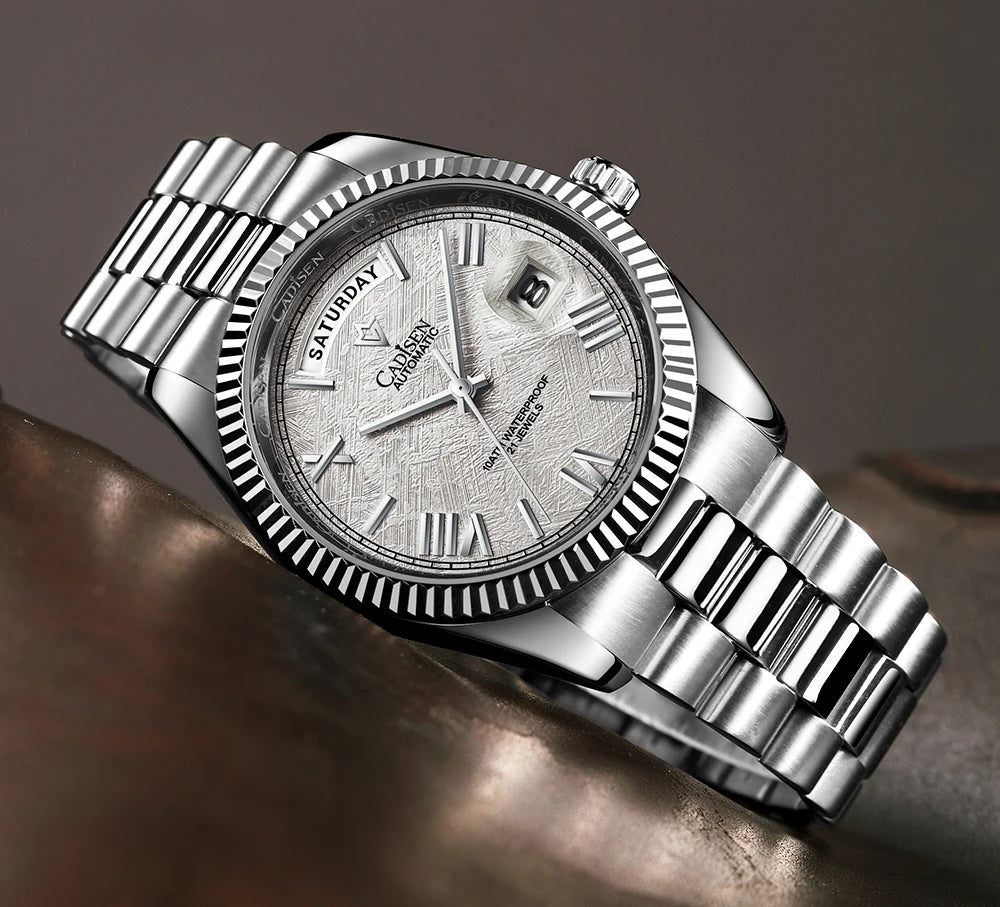 Cadisen Automatik Herrenuhr – Meteoriten-Zifferblatt, MIYOTA 8285, 100m wasserdicht | Zeyra | Versand aus D