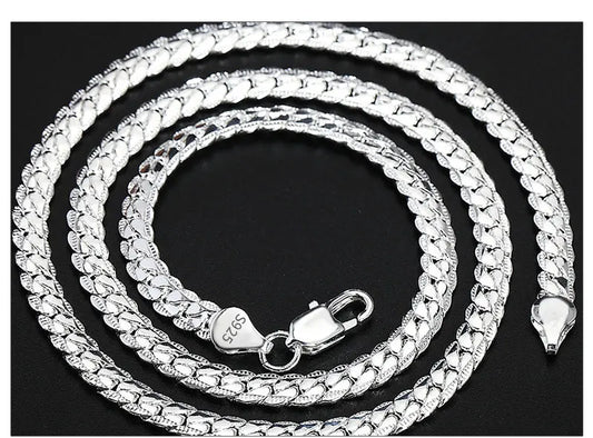 925 Sterling Silber Schmuckset – Halskette & Armband 2-teilig, 5mm Kettendesign, Unisex | Zeyra | Versand aus D