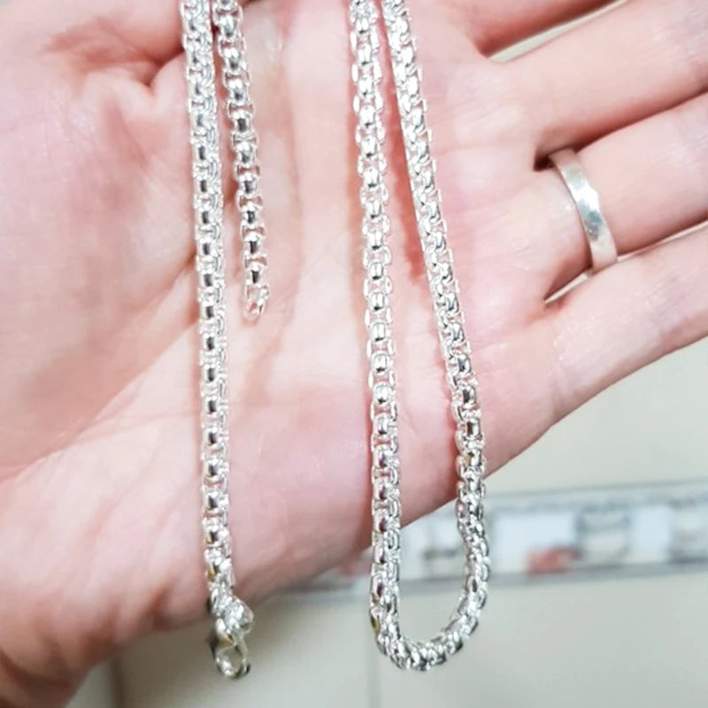 925 Sterling Silber Box Chain – Halskette 5mm 50cm Länge | Unisex | Zeyra | Versand aus D
