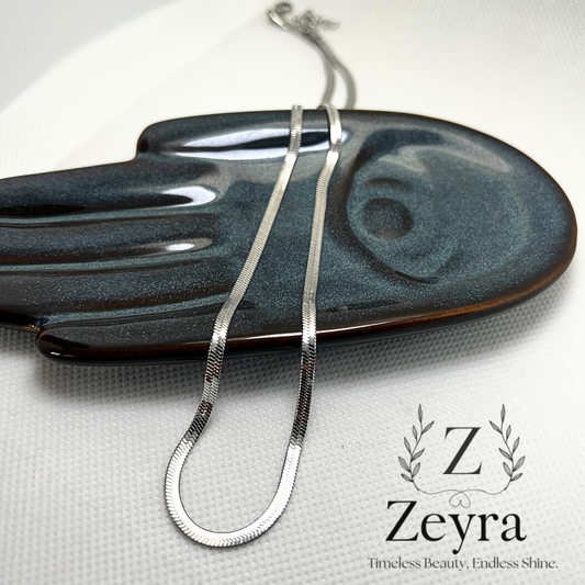 Silver Flow – Edelstahl Schlangenkette in Silber, Minimalistisch & Verstellbar | Zeyra | Versand aus DE