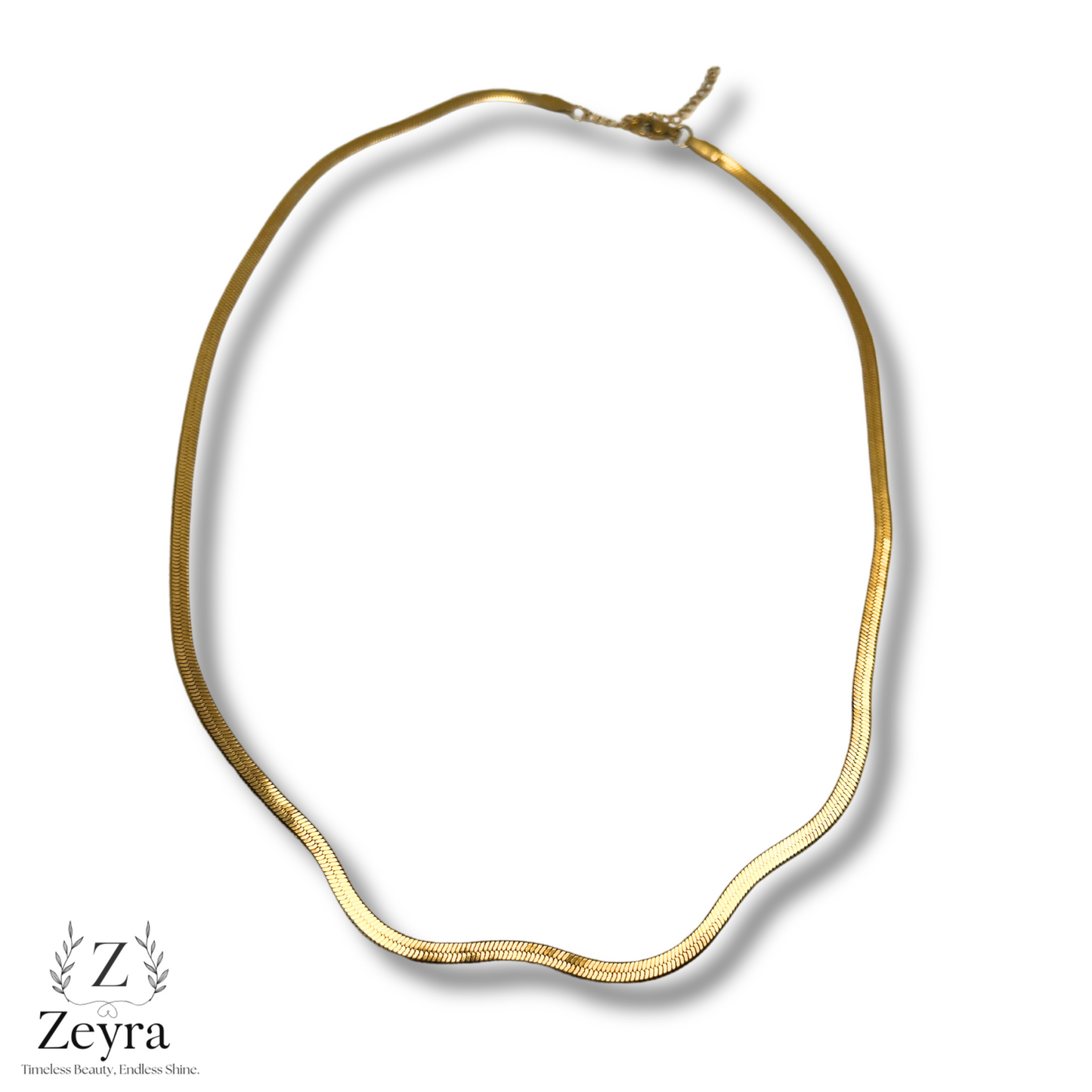 Golden Flow – Vergoldete Schlangenkette aus Edelstahl, Elegant & Verstellbar | Zeyra | Versand aus DE