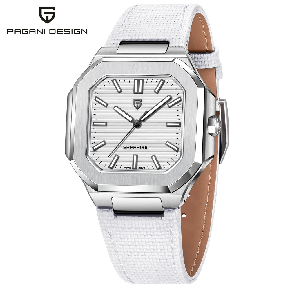 Pagani Design 2025 Quarzuhr Herren – Luxus-Design, VH31, AR-Saphirglas, Lederarmband, Luminous | Zeyra | Versand aus D