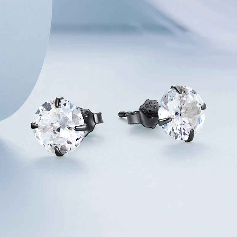 925 Sterling Silber Ohrstecker – Runde Zirkonia, 4–7mm, hypoallergen | Zeyra | Versand aus D