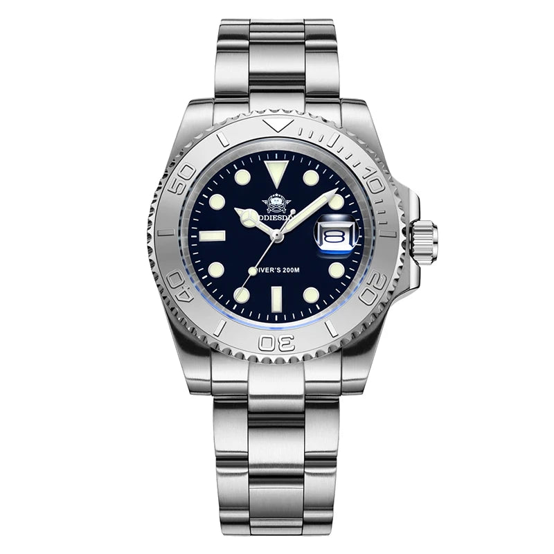 ADDIESDIVE BGW9 Herren Taucheruhr – Edelstahl 20 Bar Wasserdicht | Luminous Quarz-Chronograph | Luxus Sport- & Business-Uhr | Zeyra®