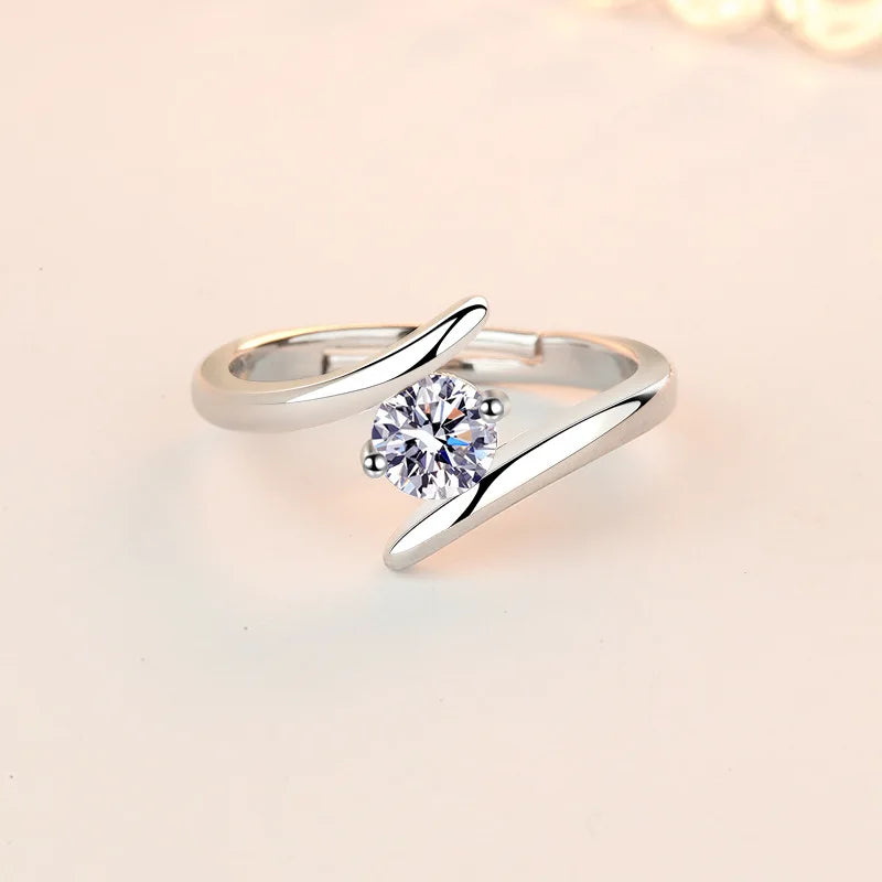 Eleganter 925 Sterling Silber Ring – Hochwertiger Zirkonia | Schlicht & Luxuriös | Damen Schmuck für Hochzeit & Alltag | Zeyra®