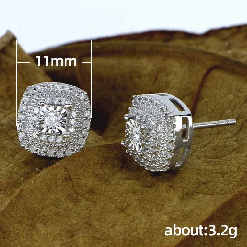925 Sterling Silber Ohrstecker – Princess Cut Zirkonia, quadratisches Design | Damen | Zeyra | Versand aus D