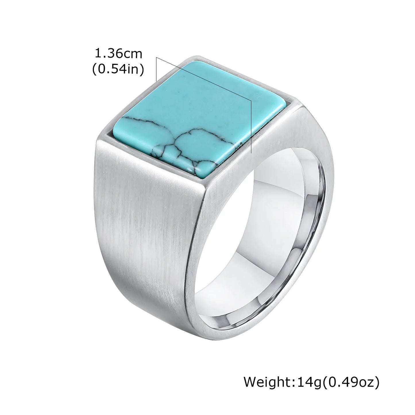 Zeyra® Vintage Herrenring – Edelstahl Siegelring mit Naturstein | Waterproof & Kratzfest | Punk Style Signet Ring