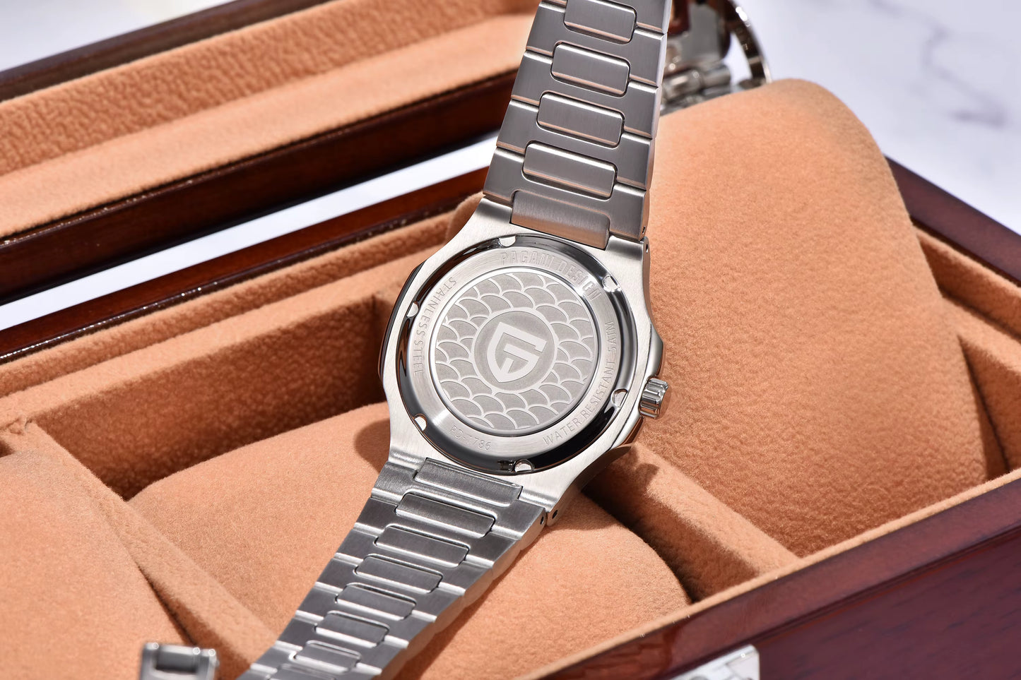 Pagani Design Damenarmbanduhr – Luxus Quarzuhr mit Mondphase & Chronograph | Edelstahl & Saphirglas | Elegante Uhr für Damen | Zeyra® Edition