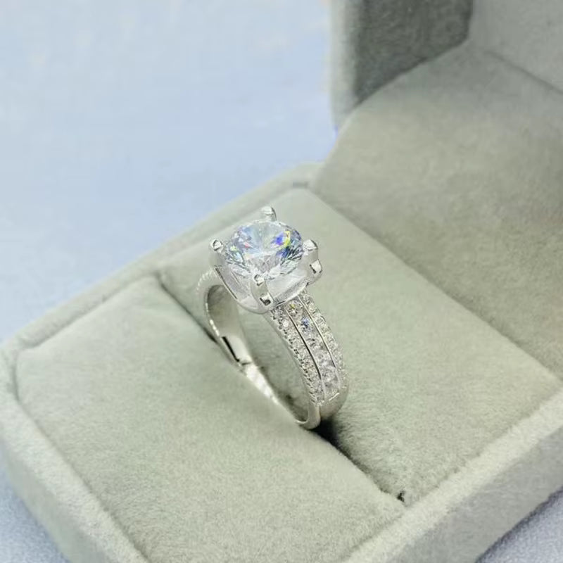 2CT Moissanite Verlobungsring – 925 Sterling Silber Damenring | D-Farbe VVS1 Brillanz & Diamantoptik | Zeyra® | Versand aus DE