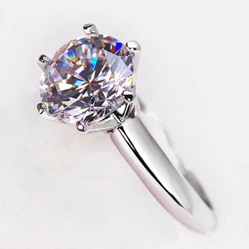 925 Sterling Silber Verlobungsring Damen – Zirkonia 1–3ct, klassischer Solitär | Hochzeit & Geschenk | Zeyra | Versand aus D