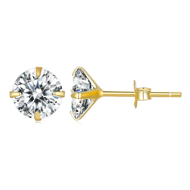 925 Sterling Silber Ohrstecker – Runde Zirkonia, 4–7mm, hypoallergen | Zeyra | Versand aus D
