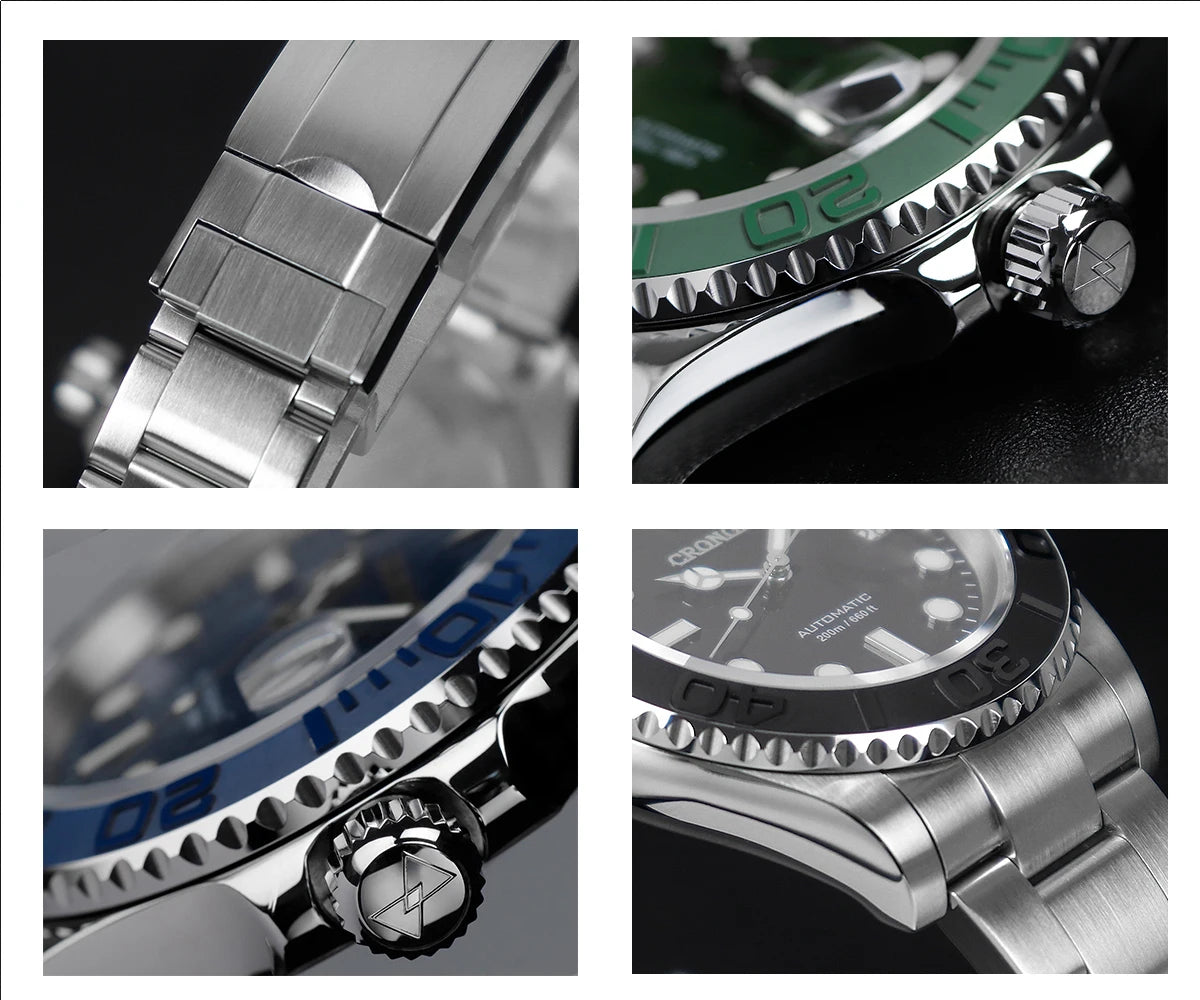 Cronos Sub Diver Automatik Herrenuhr – PT5000, Edelstahl, Keramiklünette, 200M wasserdicht | Zeyra | Versand aus D