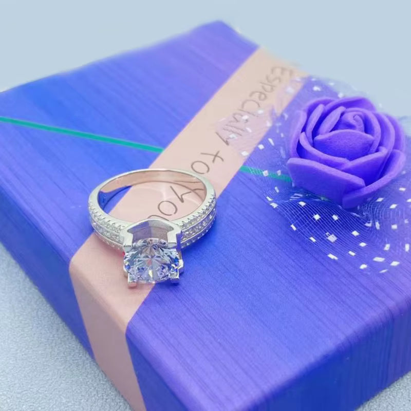 2CT Moissanite Verlobungsring – 925 Sterling Silber Damenring | D-Farbe VVS1 Brillanz & Diamantoptik | Zeyra® | Versand aus DE