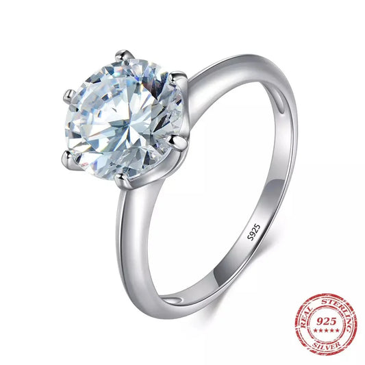 925 Sterling Silber Verlobungsring Damen – Zirkonia 1–3ct, klassischer Solitär | Hochzeit & Geschenk | Zeyra | Versand aus D