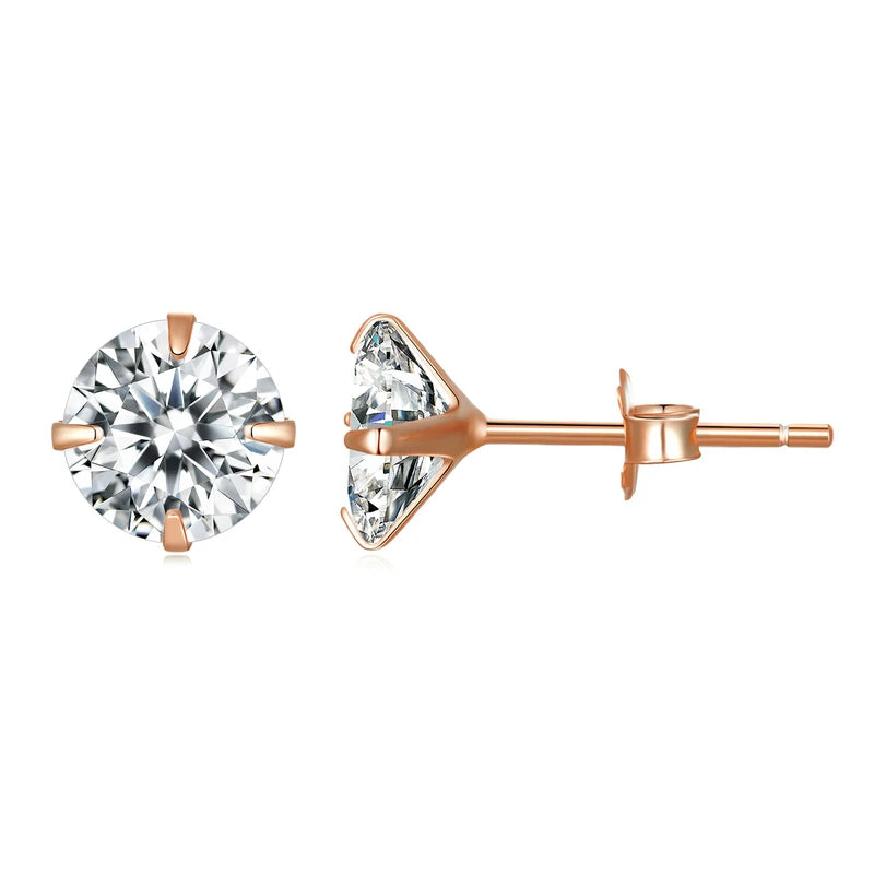 925 Sterling Silber Ohrstecker – Runde Zirkonia, 4–7mm, hypoallergen | Zeyra | Versand aus D