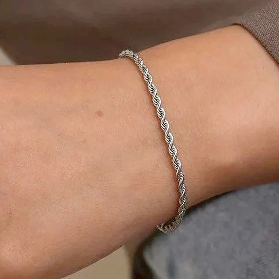 925 Sterling Silber Rope Chain Armband – 4mm Seilkette, Unisex, Klassisch & Zeitlos | Zeyra | Versand aus D