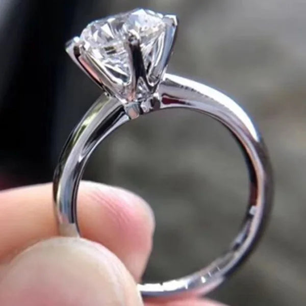 925 Sterling Silber Verlobungsring Damen – Zirkonia 1–3ct, klassischer Solitär | Hochzeit & Geschenk | Zeyra | Versand aus D