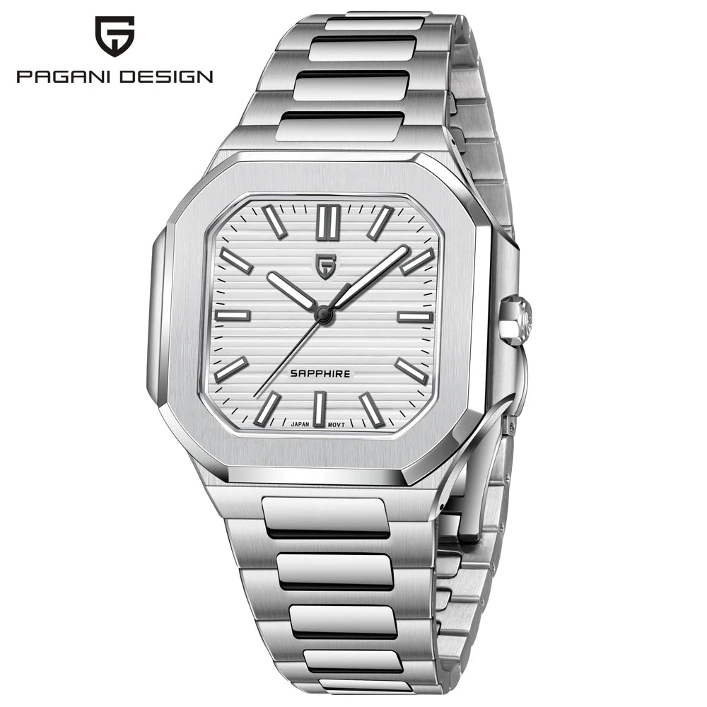Pagani Design 2025 Quarzuhr Herren – Luxus-Design, VH31, AR-Saphirglas, Lederarmband, Luminous | Zeyra | Versand aus D