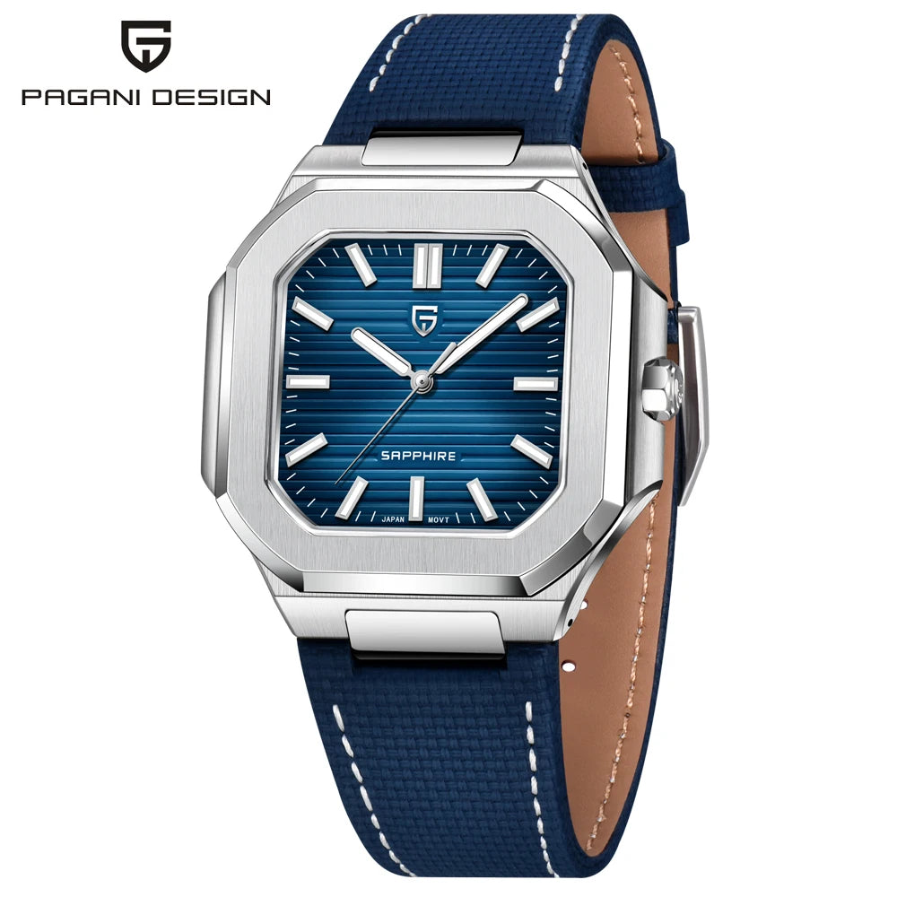 Pagani Design 2025 Quarzuhr Herren – Luxus-Design, VH31, AR-Saphirglas, Lederarmband, Luminous | Zeyra | Versand aus D