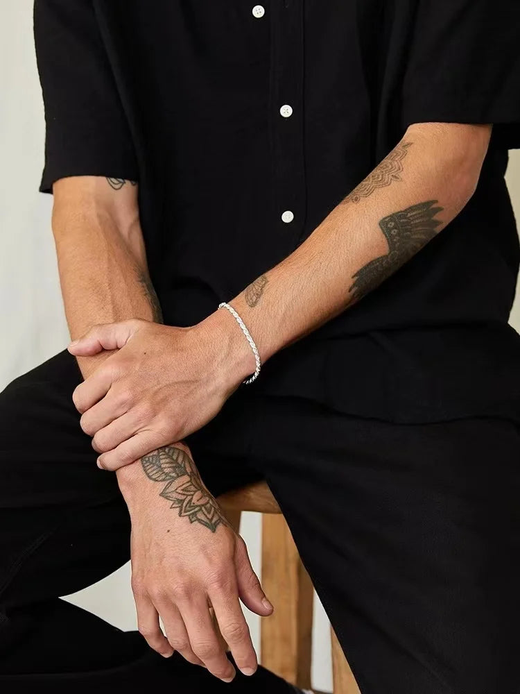 Edelstahlarmband Silber – Verstellbares Twist Chain Design für Herren & Damen | Hip-Hop Schmuck | Zeyra | Versand aus DE