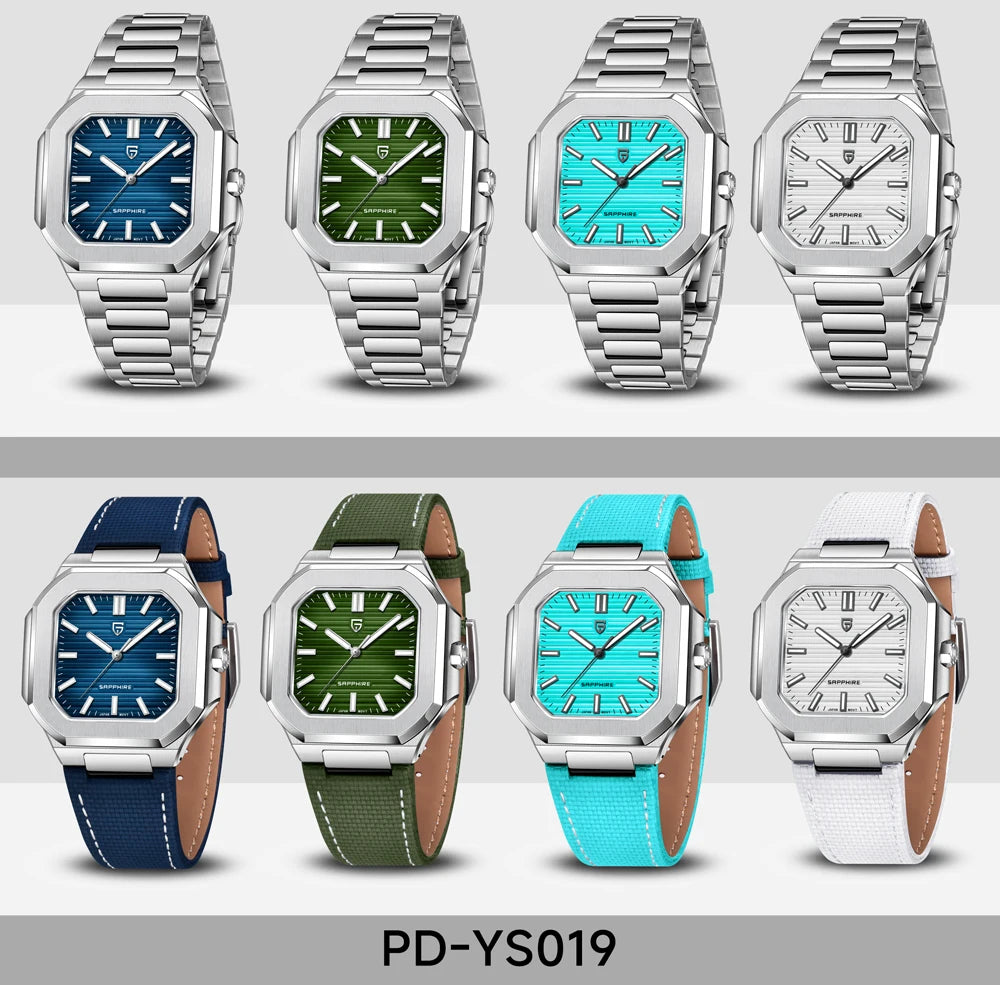 Pagani Design 2025 Quarzuhr Herren – Luxus-Design, VH31, AR-Saphirglas, Lederarmband, Luminous | Zeyra | Versand aus D