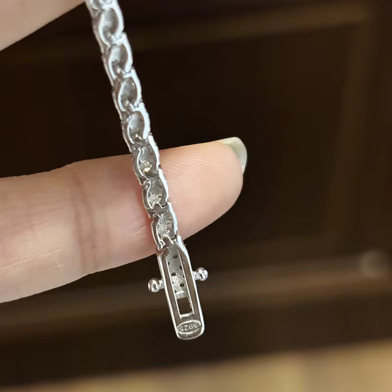 NKHOG Full Moissanite Tennis Bracelets S925 Silver Sparkling Diamond Women Men Party Wedding Bangles Jewelry Gifts GRA Certified