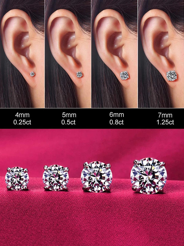 925 Sterling Silber Ohrstecker – Runde Zirkonia, 4–7mm, hypoallergen | Zeyra | Versand aus D